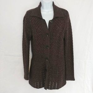 Willi Smith Brown Wool Cardigan